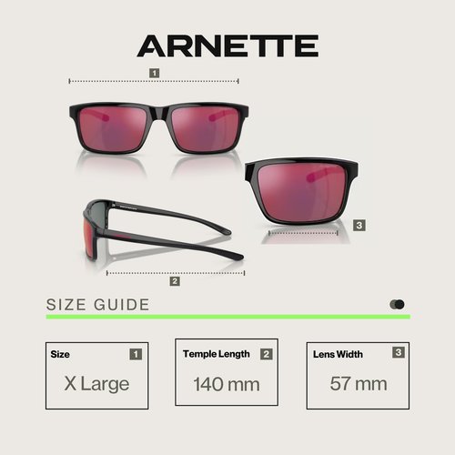 ARNETTE Mwamba AN4322 27536Q 57MM Black/Grey Mirror Orange/Yellow Rectangle Sunglasses for Men +BUNDLE with ACCESSORY EYEWEAR KIT