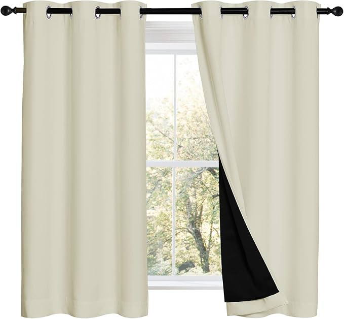 NICETOWN Warm Curtains for Winter, Bedroom Full Blackout Curtain Panels