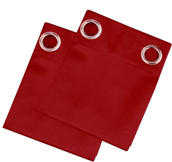 LEMOMO Blackout Curtains 66 x 72 Inch Long Bright Red Curtains Set of 2 Panels