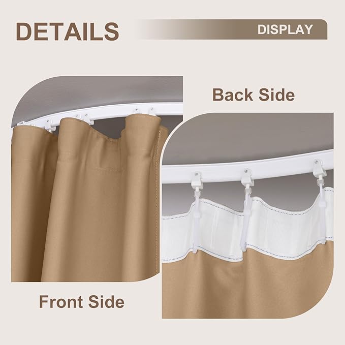 MaKefeile Room Divider Curtains & Flexible Bendable Tracks Set, Privacy