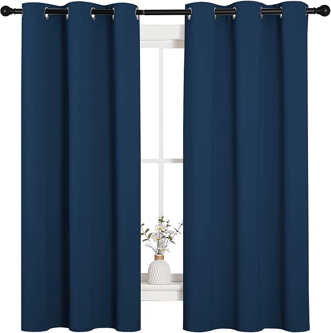 NICETOWN Room Darkening Curtains 63 inch Length 2 Panels, Thermal Insulated
