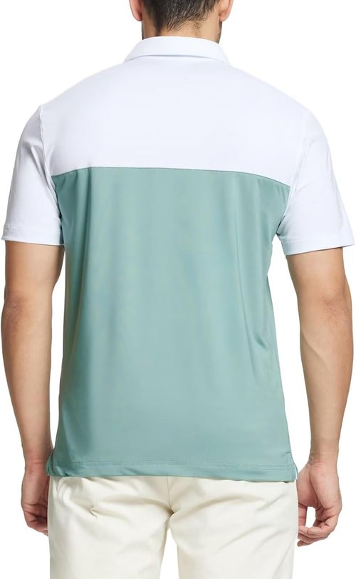 M MAELREG Golf Shirts for Men - Moisture-Wicking Dry Fit Polo with Chest Print | Casual Short Sleeve
