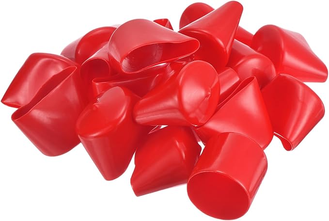 uxcell 20pcs Rubber End Caps 38mm ID Vinyl Round Tube Bolt Cap Cover Thread Protectors Red