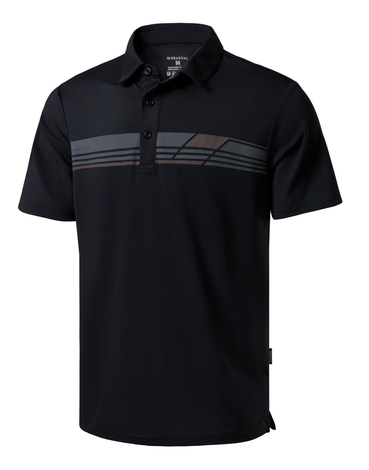 Men's Golf Shirts Dry Fit Moisture Wicking Performance Short Sleeve Collared Polo Shirts for Casual Athletic Business (Black Parallelogram, 4XL)