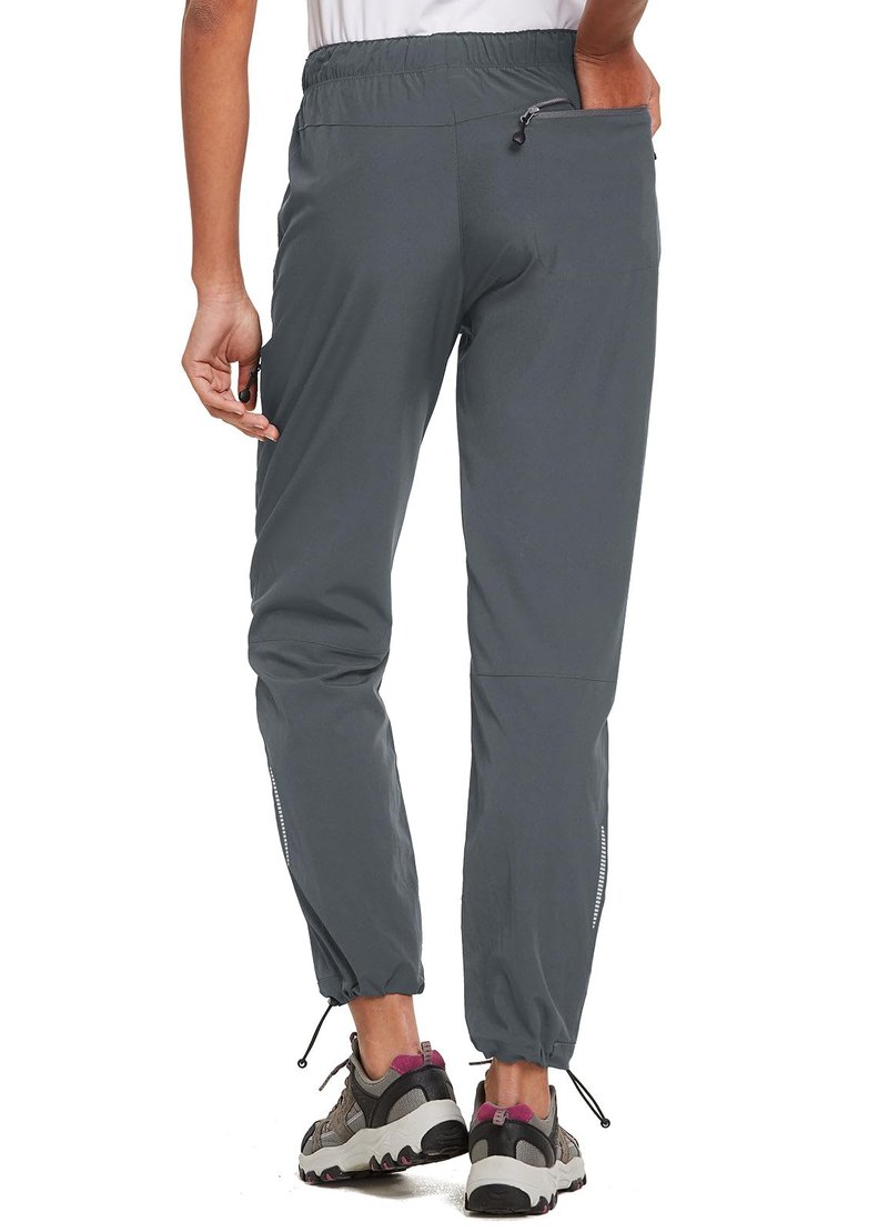 baleaf Women's Petite Hiking Pants Lightweight Quick Dry Water Resistant Cargo Pants 27'' Inseam for All Seasons Dark Gray Size L