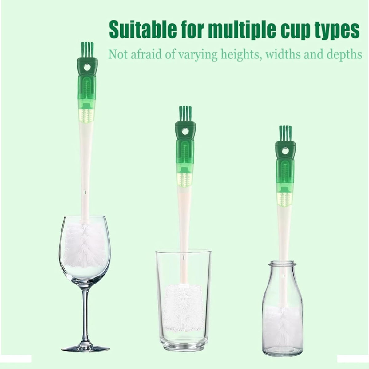 Skiennix Water Bottle Cleaner Brush - 5-in-1 Scrubber Set for Effortless Bottle Cleaning