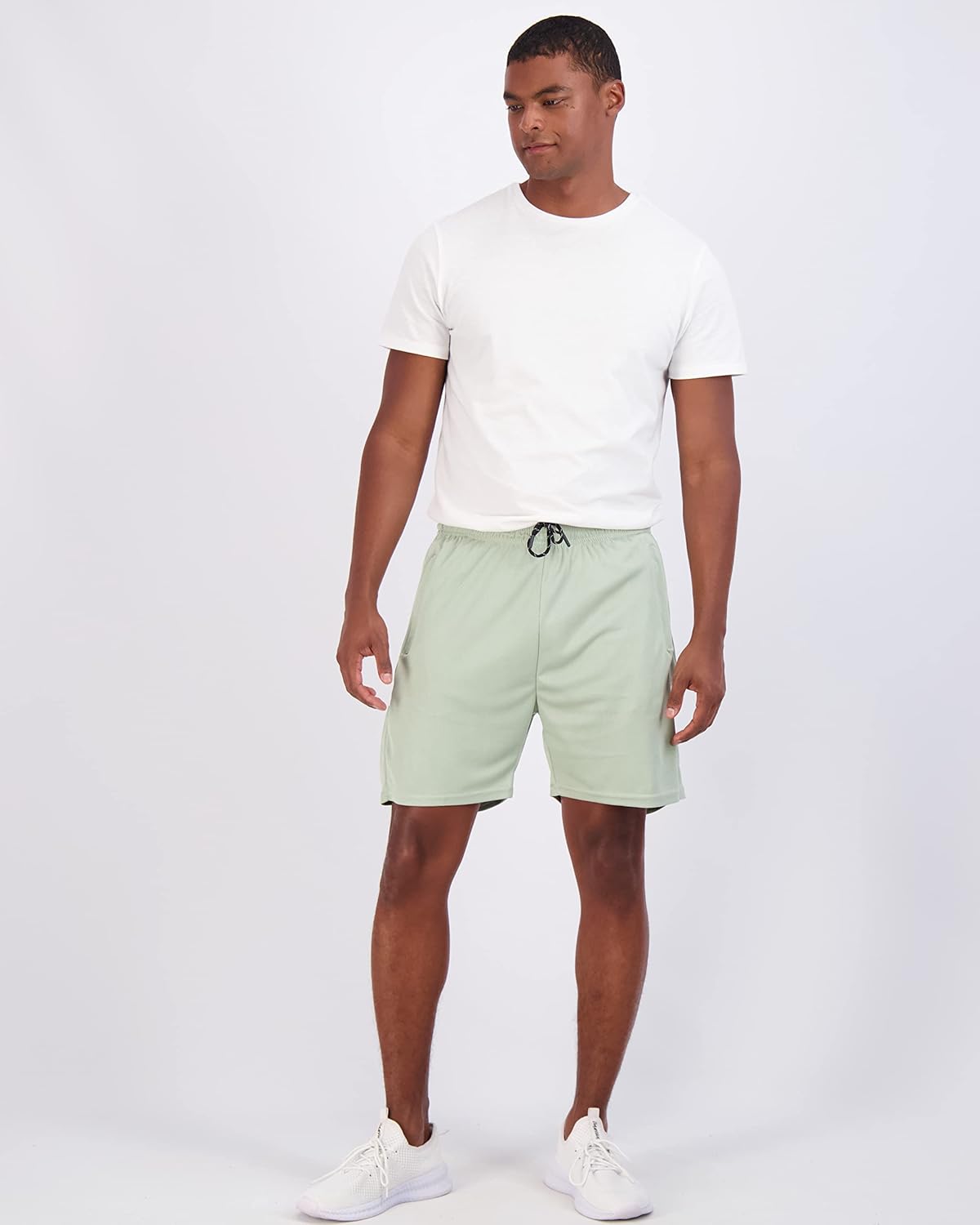 Real Essentials Men's Mesh 7" Athletic Zipper Shorts - Comfortable Workout & Gym Wear | Big & Tall Available