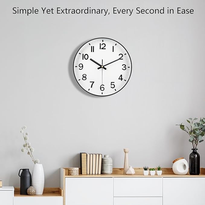 Wall Clocks Battery Operated, 12 Inch Non Ticking Digital Wall Clock, Silent