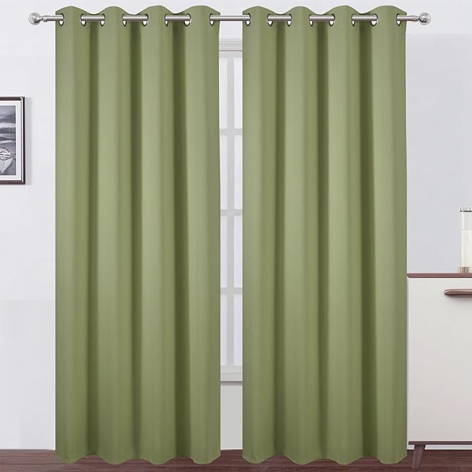 LEMOMO Blackout Curtains 66 x 95 inch/Sage Green Curtains Set of 2