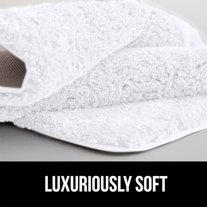 GORILLA GRIP Bathroom Rugs, 42x24, Ultra Soft Absorbent Mat, Thick Plush Bath Rug, Machine Washable, Microfiber Quick Dry, Mats for Shower, Bathtub and Floor, Home Decor Accessories, White