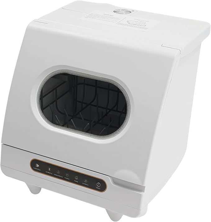 5-in-1 Countertop Dishwasher, 1200W 6-Sets Dishes Mini Dishwasher with 360° Rotating Spray, Portable Non Installation Dish Washer, 1.320Gal Compact Dishwasher for Home, Apartments, RVs