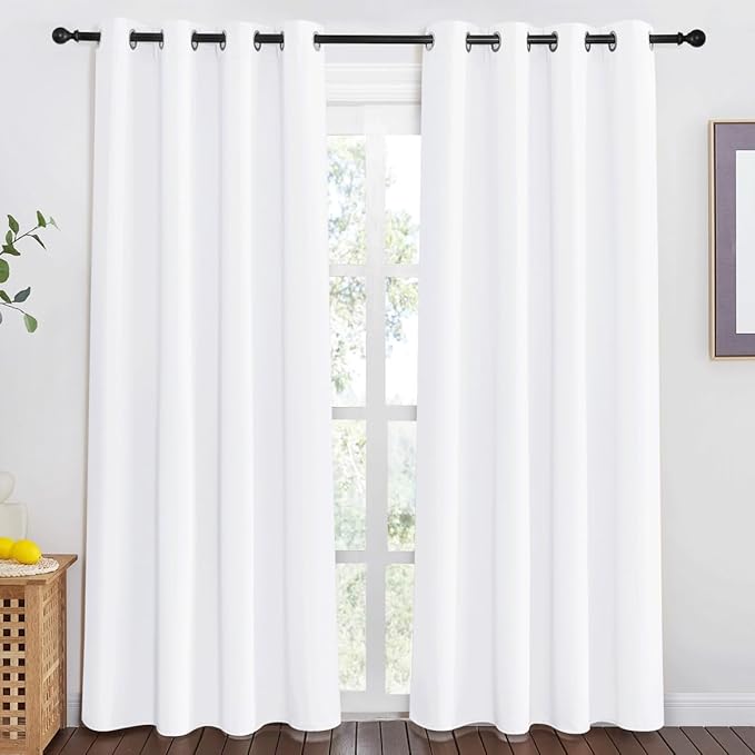 NICETOWN White Room Darkening Curtain 78 inch Length