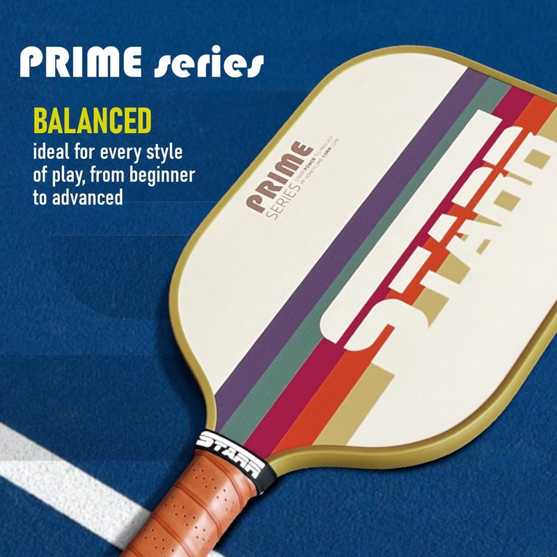 STARR Prime Series Pickleball Paddle | 13mm Honeycomb Core | Fiber Glass Surface (Prime Retro)