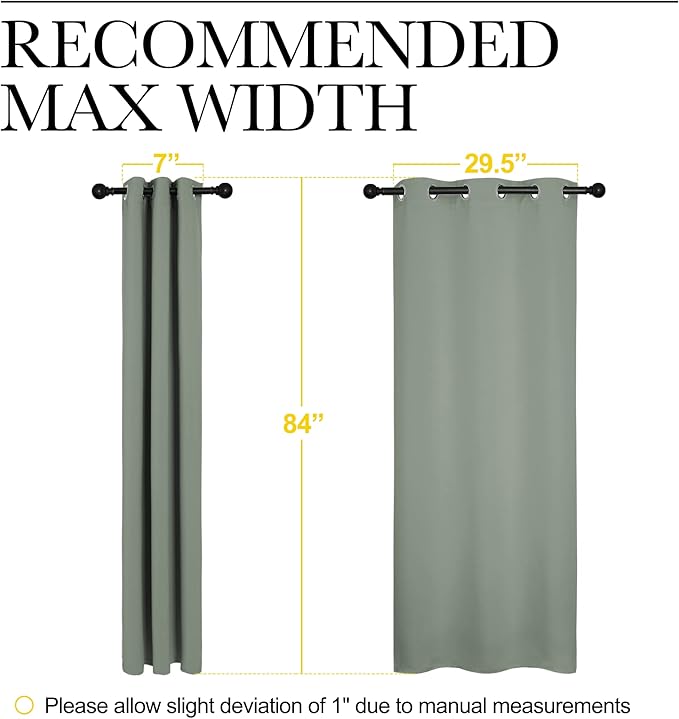 NICETOWN Window Curtain Panels, Thermal Insulated Solid Grommet Blackout