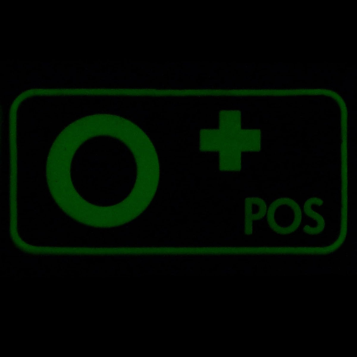 O Positive Mini First Aid Blood Type PVC Patch - Glow in the Dark, Velcro-Compatible for Hats & Gear