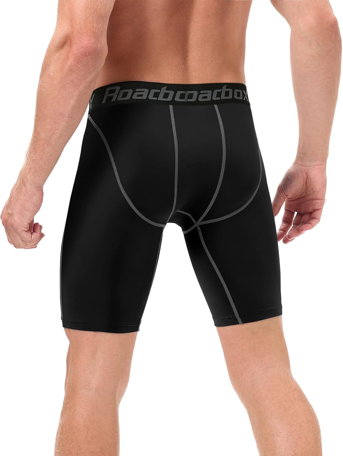 Roadbox Compression Shorts - Men's 3 Pack Athletic Workout Underwear | Spandex Base Layer Boxer Briefs