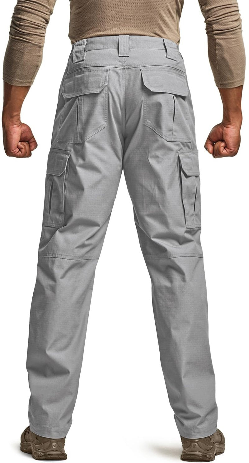 CQR Men's Tactical Pants, Water Resistant Ripstop Cargo Pants, Lightweight EDC Work Hiking Pants, Outdoor Apparel, Raider Stone, 44W x 32L
