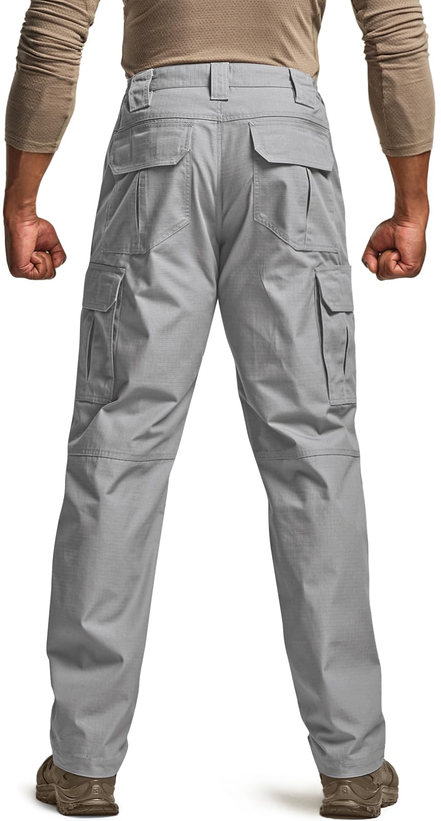 CQR Men's Tactical Pants, Water Resistant Ripstop Cargo Pants, Lightweight EDC Work Hiking Pants, Outdoor Apparel, Raider Stone, 38W x 34L