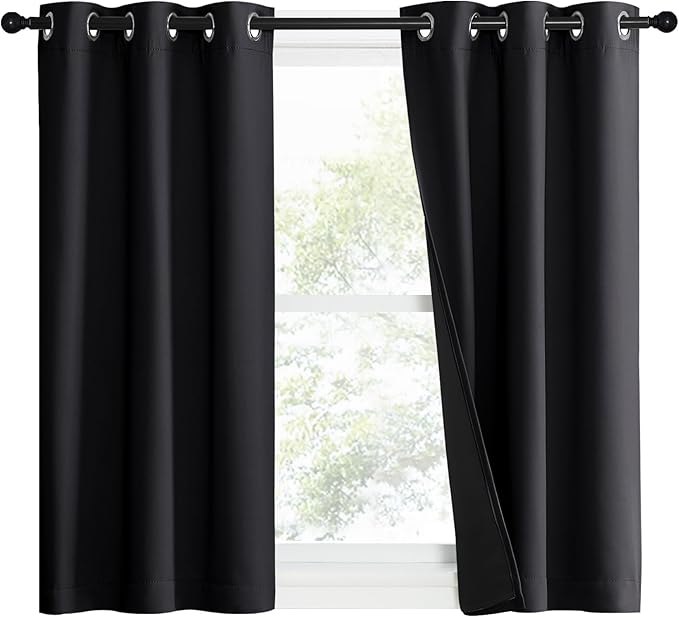 NICETOWN Complete 100% Blackout Curtain Set, Double Panels, Thermal Insulated &