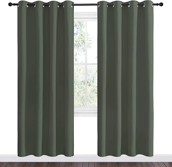 NICETOWN Dark Mallard Blackout Curtain Panel Grommet