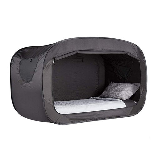 Portable Folding Privacy Pop Bed Tent Sunlight Block Camping Pop Bed Tent with Protection Easy Setup and Storage (Black)