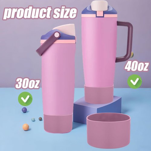 Mity Rain Silicone Protective Boots for Owala 30oz & 40oz Bottles - Enhance Stability & Prevent Scratches | Aubergine