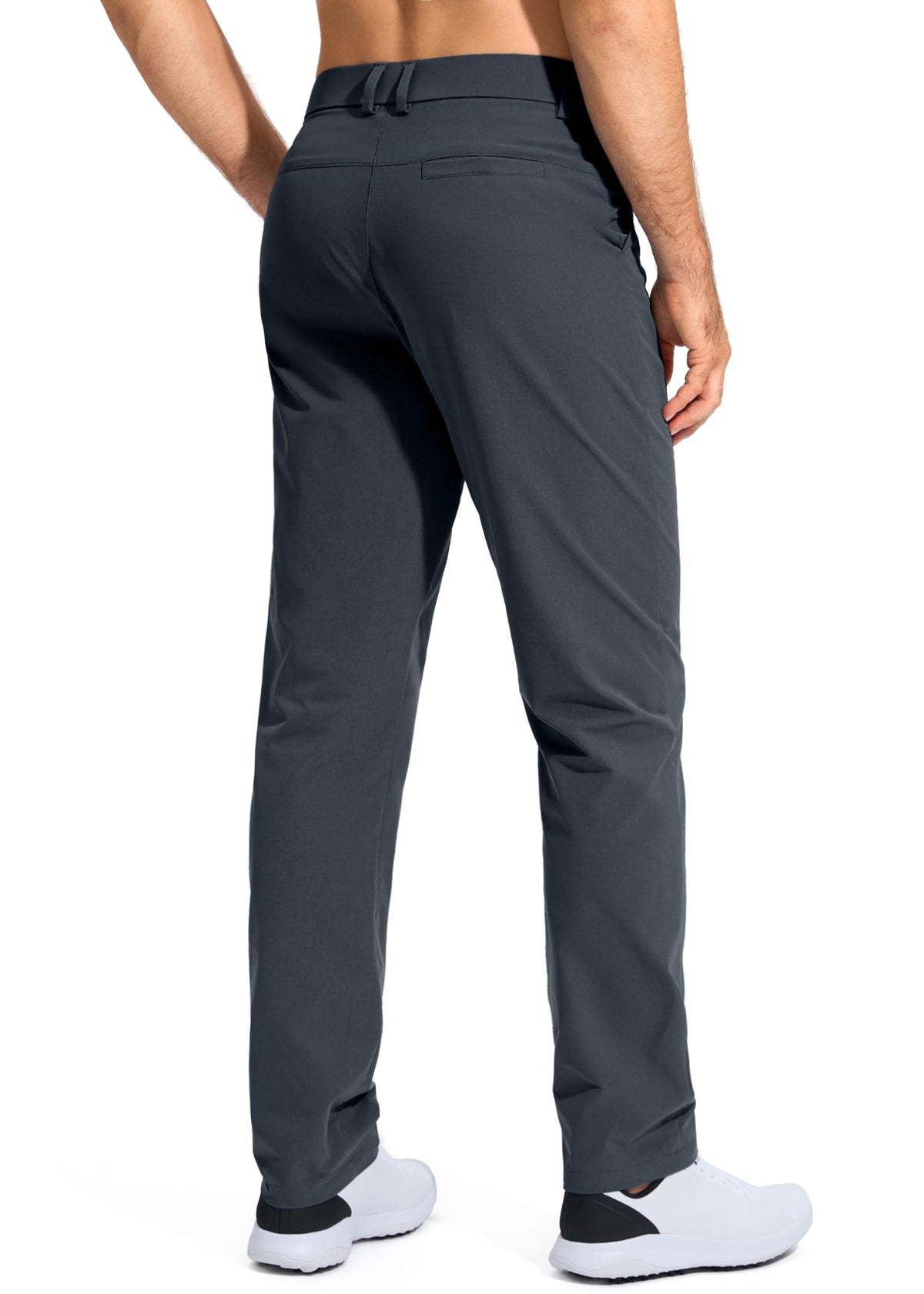 Pudolla Men's Golf Pants Stretch Classic Fit Work Dress Pants 34 Lightweight Quick Dry Casual Slacks Trousers with Pockets(Iron Grey 34Wx34L)