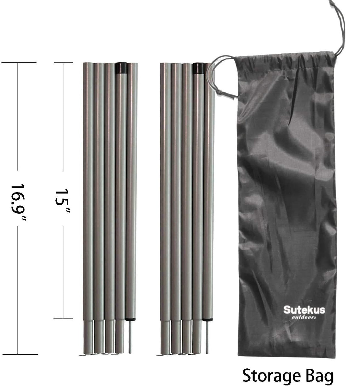 Sutekus Steel Rod Tent Pole Replacement Accessorie 2pc/Set Adjustable Bars