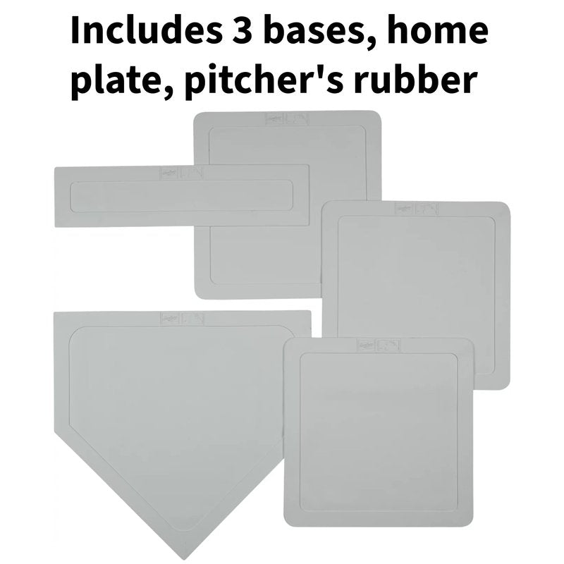 Rawlings | Throw Down Complete Base Set | Includes 3 Bases, Home Plate & Pitcher’s Rubber | Portable Practice Kit