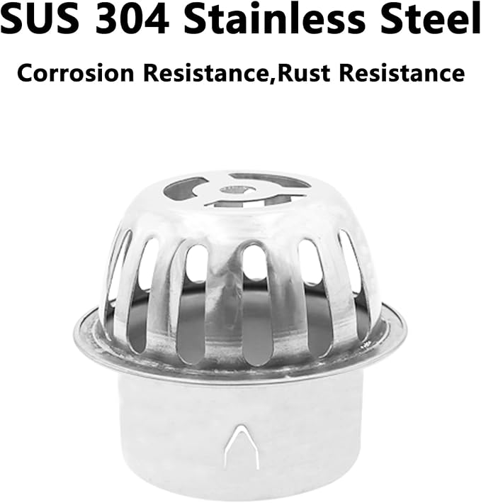 Roof Floor Drain,SAFYY 304 Stainless Steel Roof Drain Dome,Balcony Roof Dome Drain Cover,Yard Outdoor Anti Blocking Strainer,Gardens Gutter Cleaning Tool,Rain Bucket Drainage Parts (1, 75mm/3")