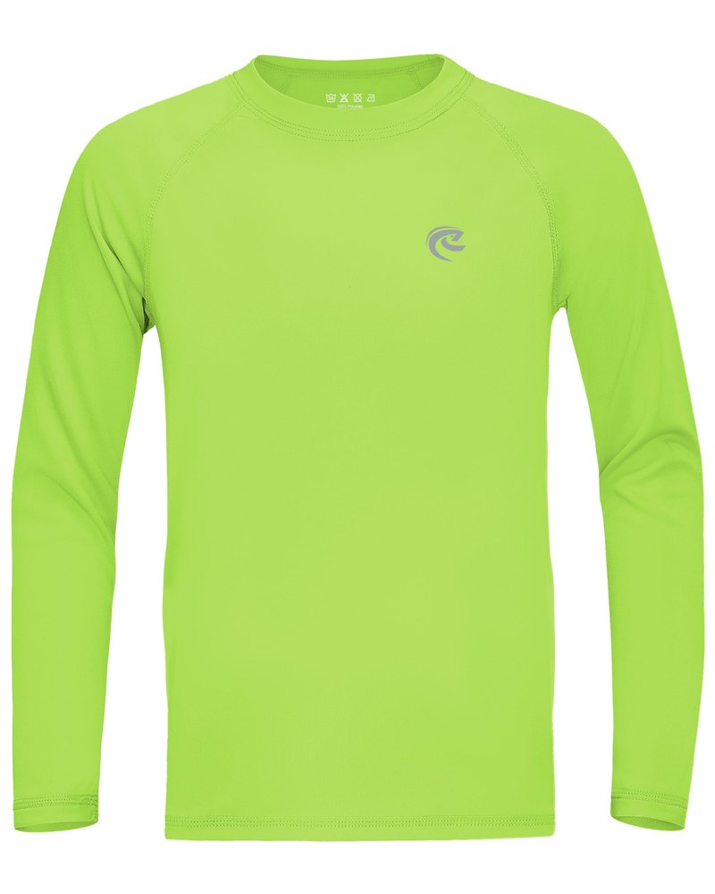 Kids Fishing Sun UV Shirt, Outdoor Boys Long Sleeve Lightweight Running Swimming Rash Guard Shirts
