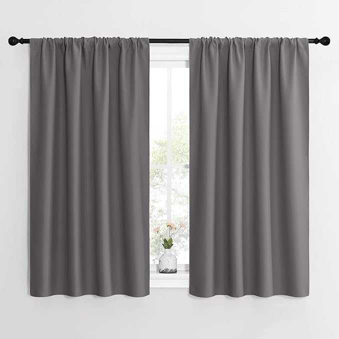 NICETOWN Grey Window Curtains for Bedroom