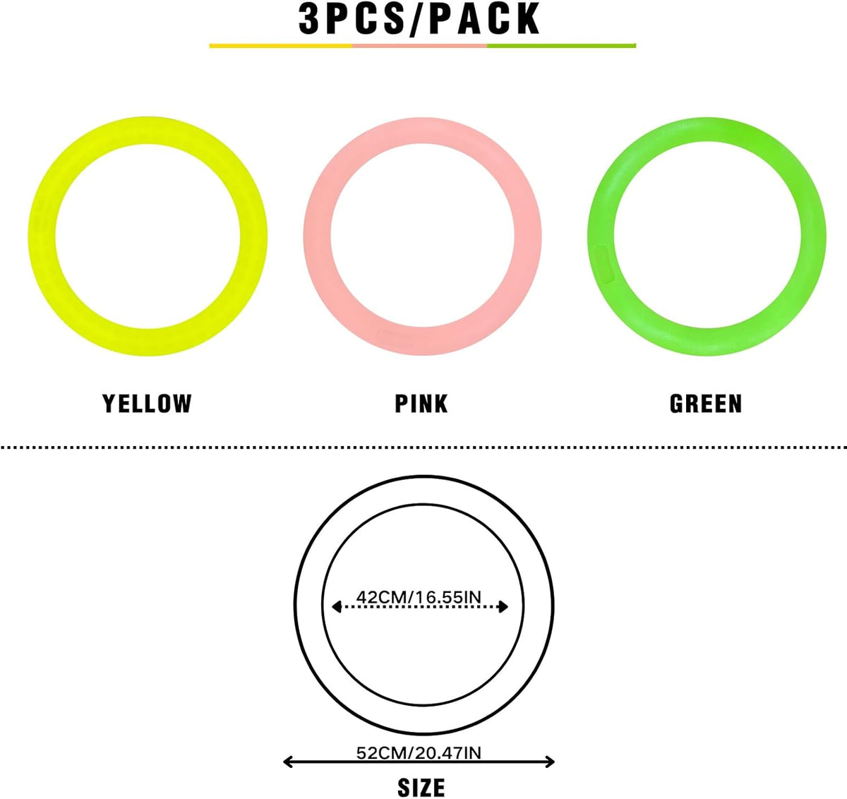 Skiennix Colorful Anti-Slip Speed Rings - 3 Pcs Agility Training Equipment for Basketball Skills
