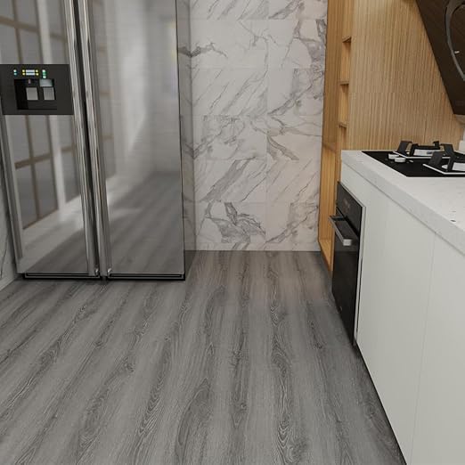 Wood Grain Peel and Stick Floor Tiles – 11.8” Width, Full Roll Length of 394" –
