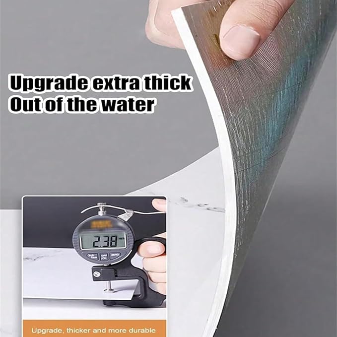 Chejiaye 10pcs Marble Peel and Stick Backsplash Waterproof Washroom Wall Panels