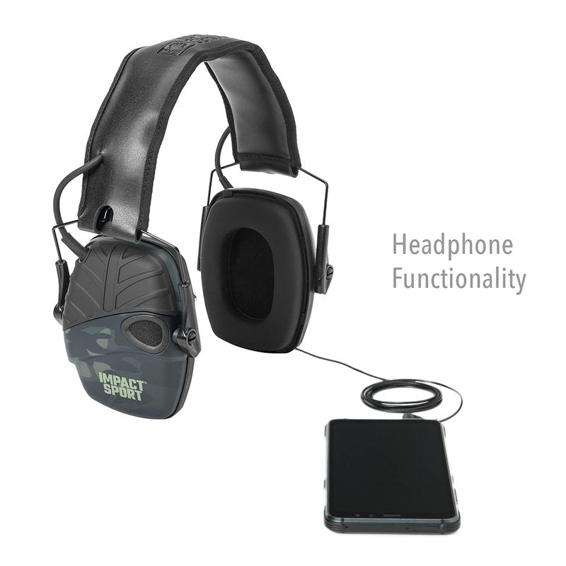 Howard Leight by Honeywell Impact Sport Sound Amplification Electronic Shooting Earmuff, MultiCam Black (R-02527)