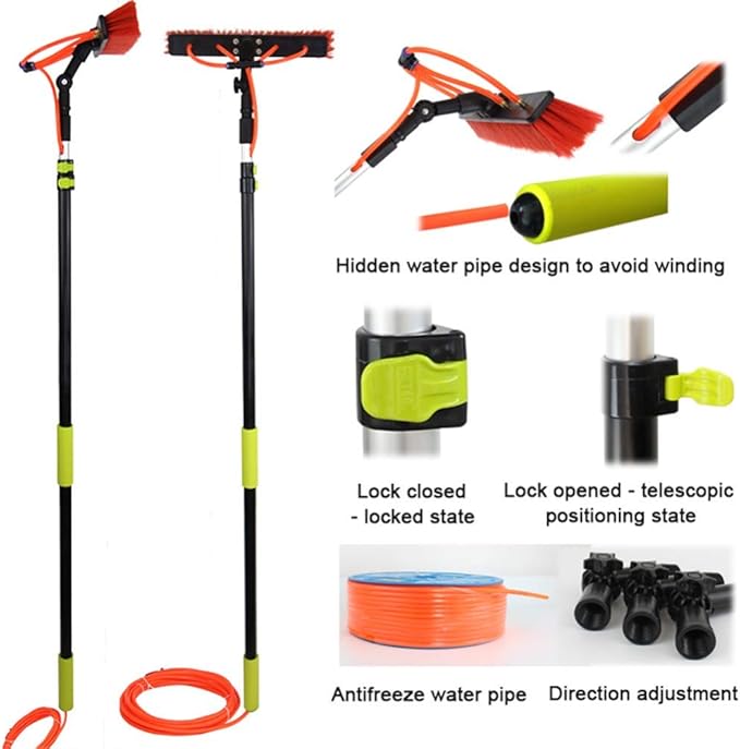 Photovoltaic Panel Cleaning, 3.6-11M Water Fed Telescopic Brush, Window Clean, Extendable Cleaner Conservatory Roof Cleaning Tools Roof/4M 18Ft