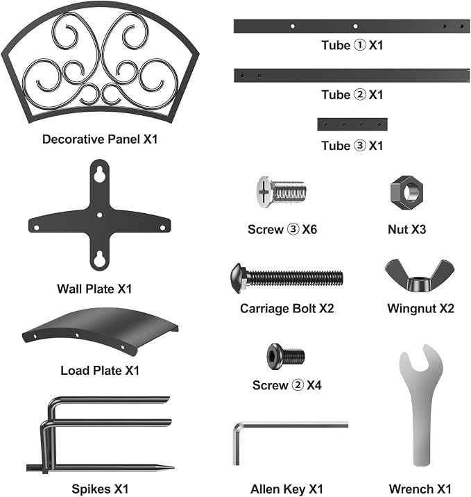 GOFORWILD Garden Hose Holder, Decorative Durable Hose Hanger, Holds 125-Feet of 5/8-Inch Hose, Made of Gauge Steel, Free-Standing Design for Outside Yard Lawn, Black