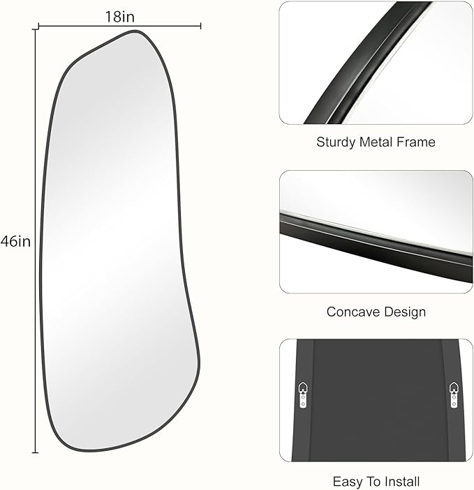 WallBeyond Irregular Wall Mirror, Asymmetrical Mirror Wall Mounted
