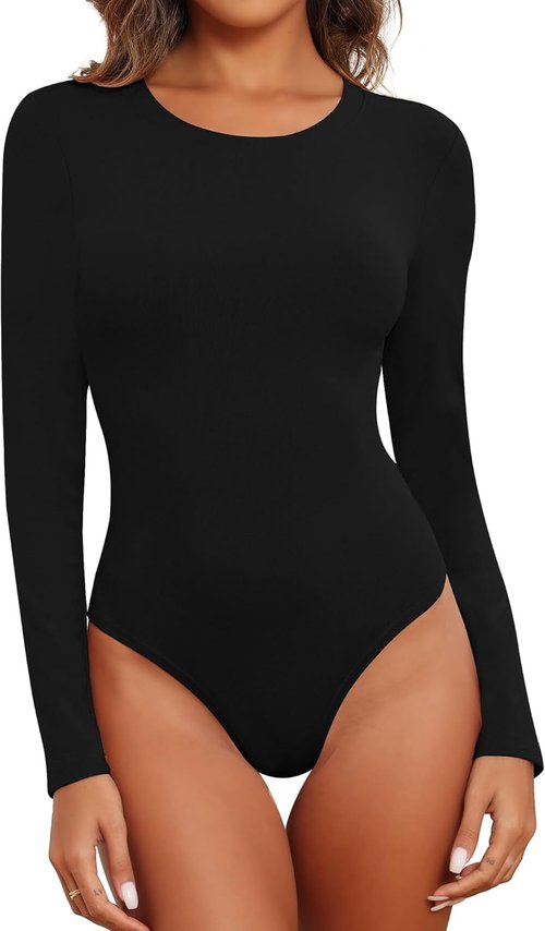 Balennz Women's Long Sleeve Bodysuit - Round Neck Top for Fall | Stylish & Comfortable Fit