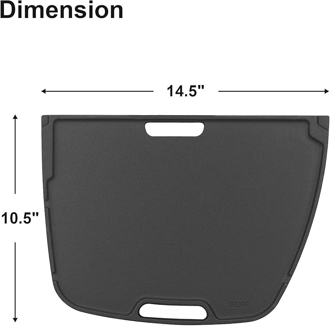 Cast Iron Reversible Griddle for Napoleon Gas Grill All TravelQ 285 Series, for Napoleon Travelq 285 Accessories Pro285x, PRO285X-BK, PRO285, PRO285-BK, TQ285X, TQ285X-1, TQ285X-BL, Non-Stick