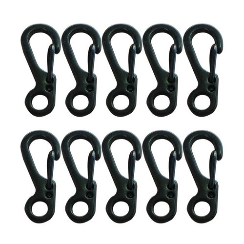10pcs Black Plastic Snap Clip Carabiner Buckles, Multifunction Outdoor Tent Hooks for Camping, Heavy Duty,Lights Hanging,Accessory and Keychain Carabiners,Sports and Outdoors