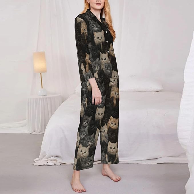 Retro Bee And Floral Women'S Pajama Sets Ultra-Soft Printed Sleepwear