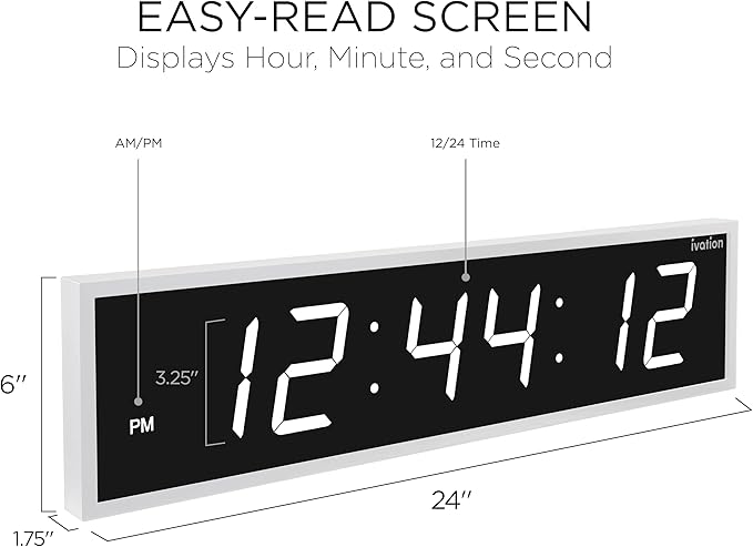 Ivation Oversized Large Digital Wall Clock