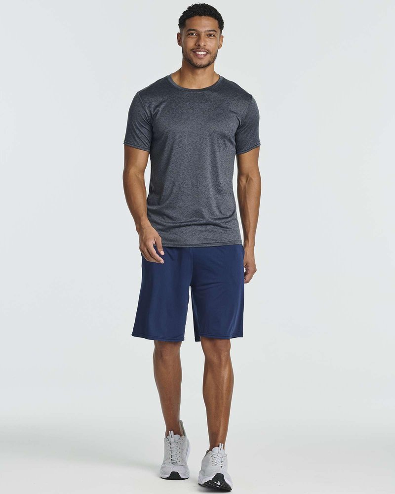 Real Essentials 5 Pack: Men's Dry-Fit Short Sleeve Crew Neck T Shirts Fitness Running Gym Workout Cool Exercise Athletic Tee, Set 2, Small