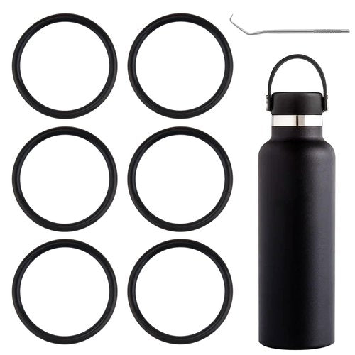 6-Pack Rubber Gasket Compatible with Hydro Flask Bottle - Standard Mouth Replacement Rings for 18 oz, 21 oz, 24 oz Bottles