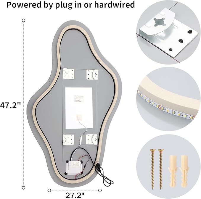 Modern Irregular LED Bathroom Mirror