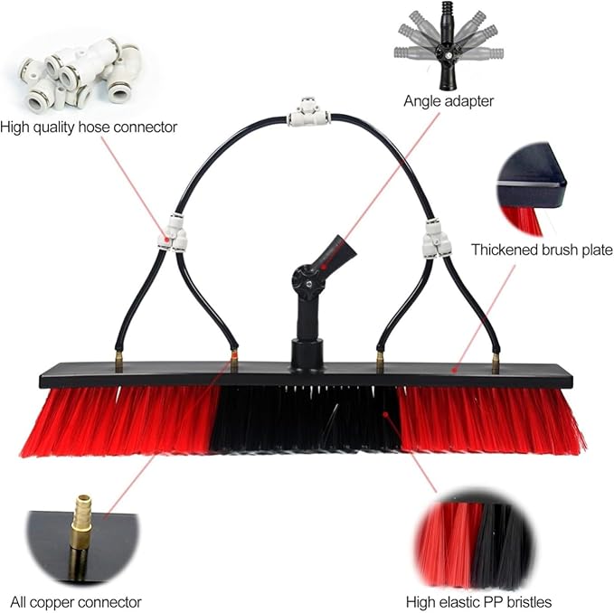 Window Cleaning Telescopic Pole,Water Fed Extendable Brush Suitable for Cleaner Conservatory Roof Photovoltaic Panel Cleaning Extendable Solar Panel Roof Cleaning Tools 5.4M
