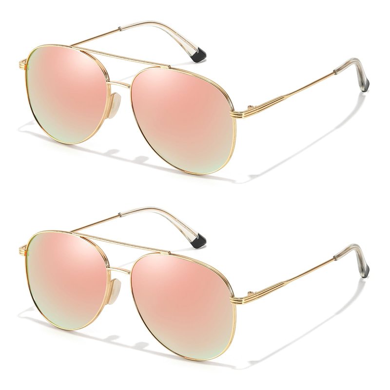 TJUTR Tangle Free Aviator Sunglasses for Women & Men, Polarized UV Protection Trendy Shades, No-Snag Metal Frame Glasses