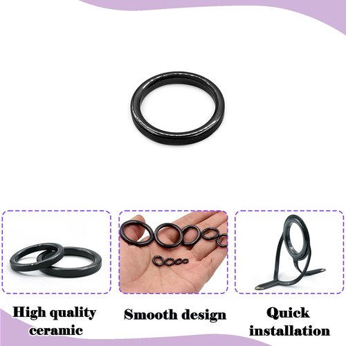 Natufish Fishing Rod Eyelet Repair Kit 28Pcs Fishing Ceramic Rings Replacement Set,14 Sizes Fishing Pole Rod Tip Eyes Repair Accessories